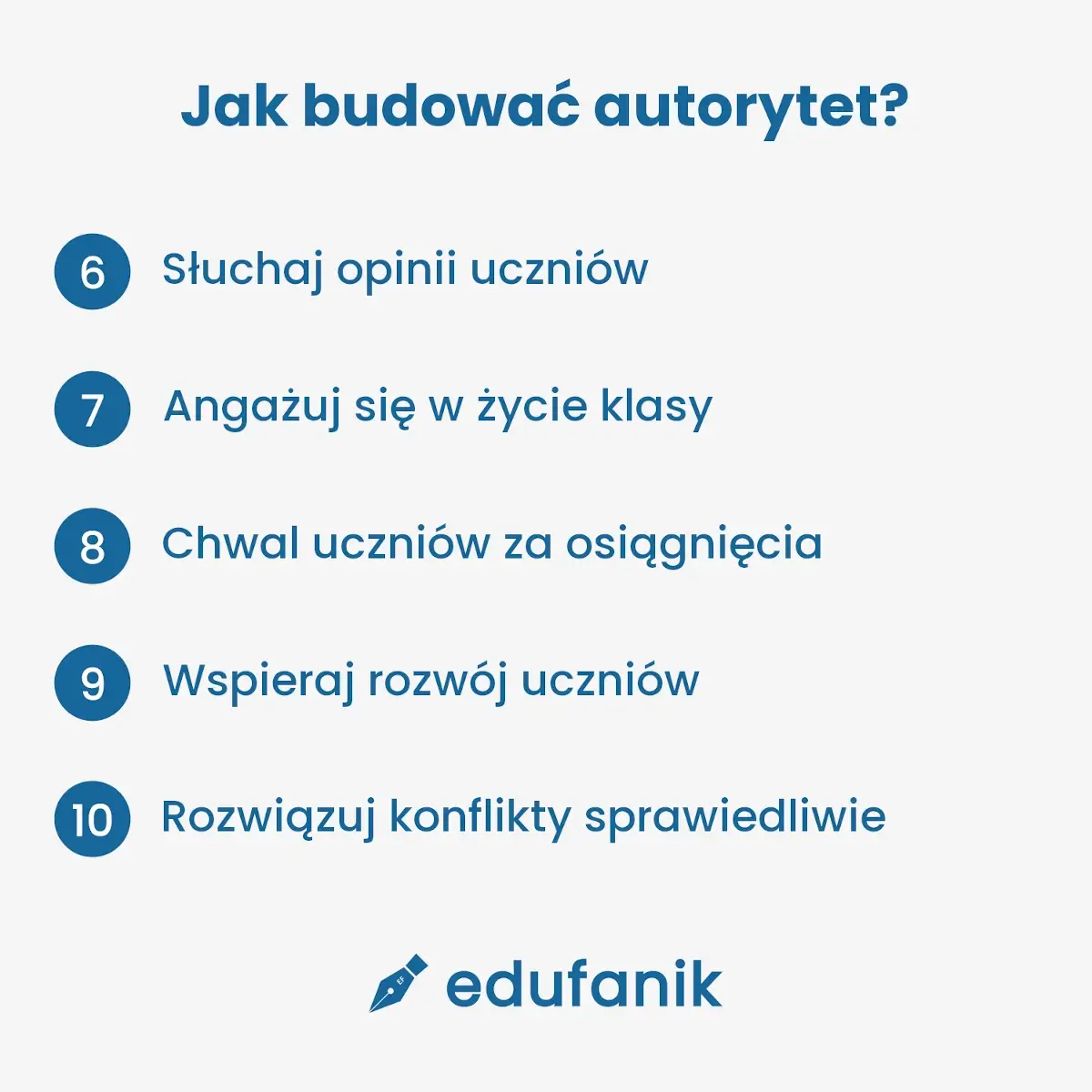 Budowanie autorytetu nauczyciela, sposoby od 1 do 5