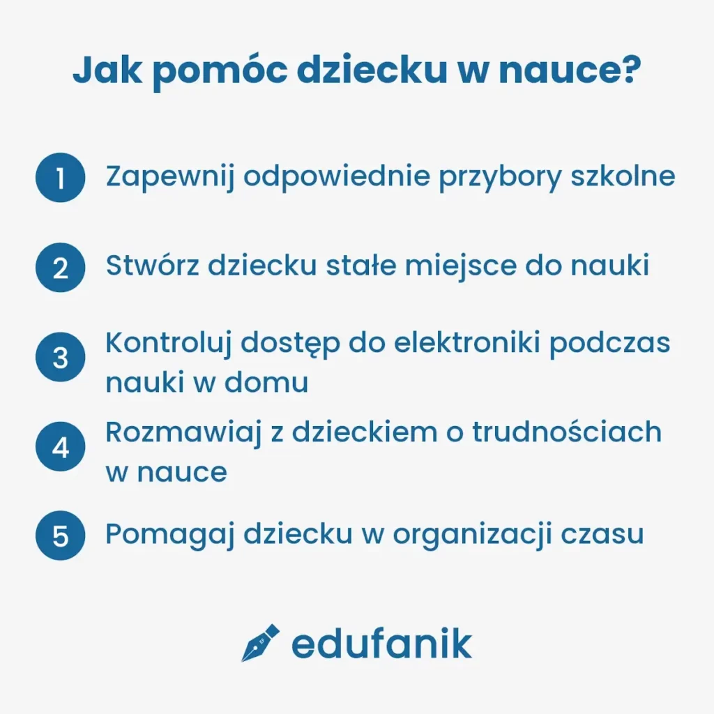 Jak pomóc dziecku w nauce, sposoby od 1 do 5