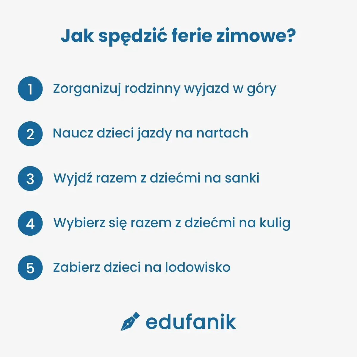 Sposoby na ferie zimowe, pomysły od 1 do 5 (aktywny wypoczynek)