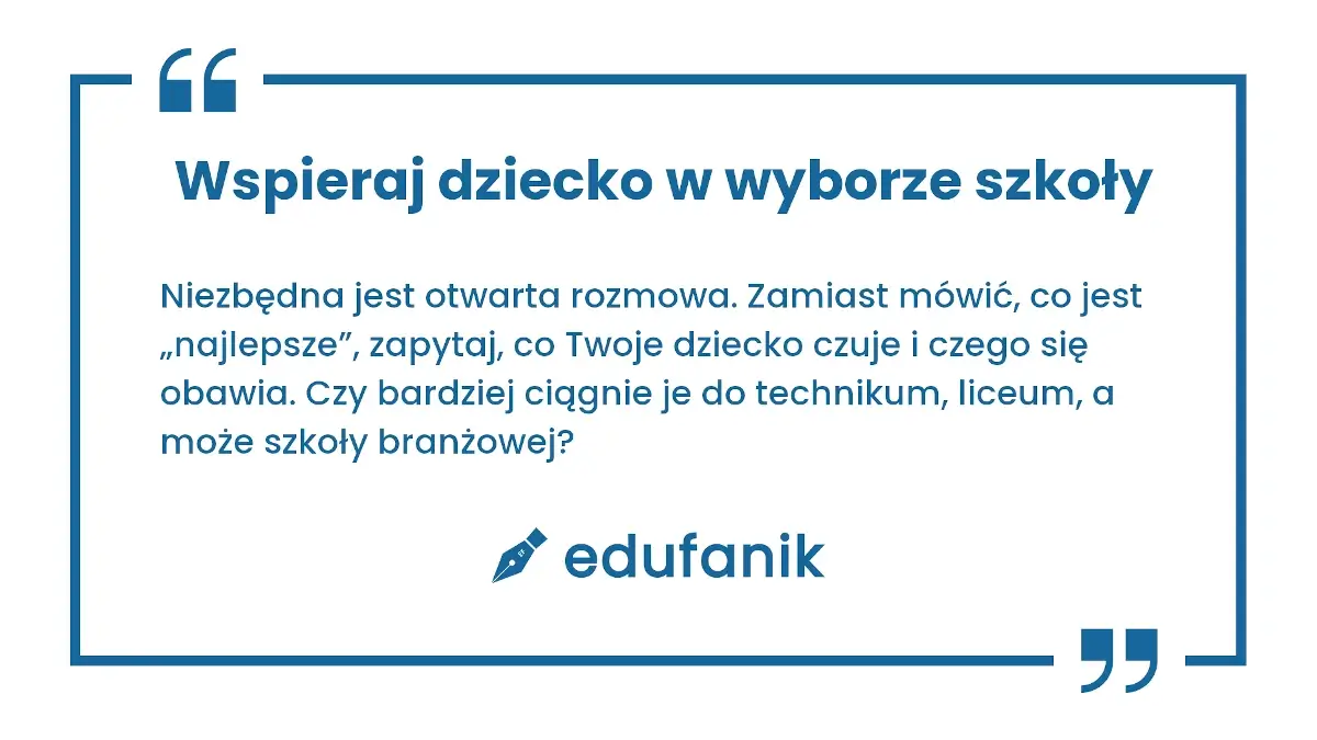 Wspieraj dziecko w wyborze szkoły ponadpodstawowej