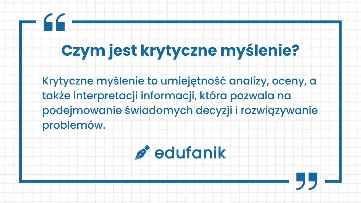 Definicja krytycznego myślenia