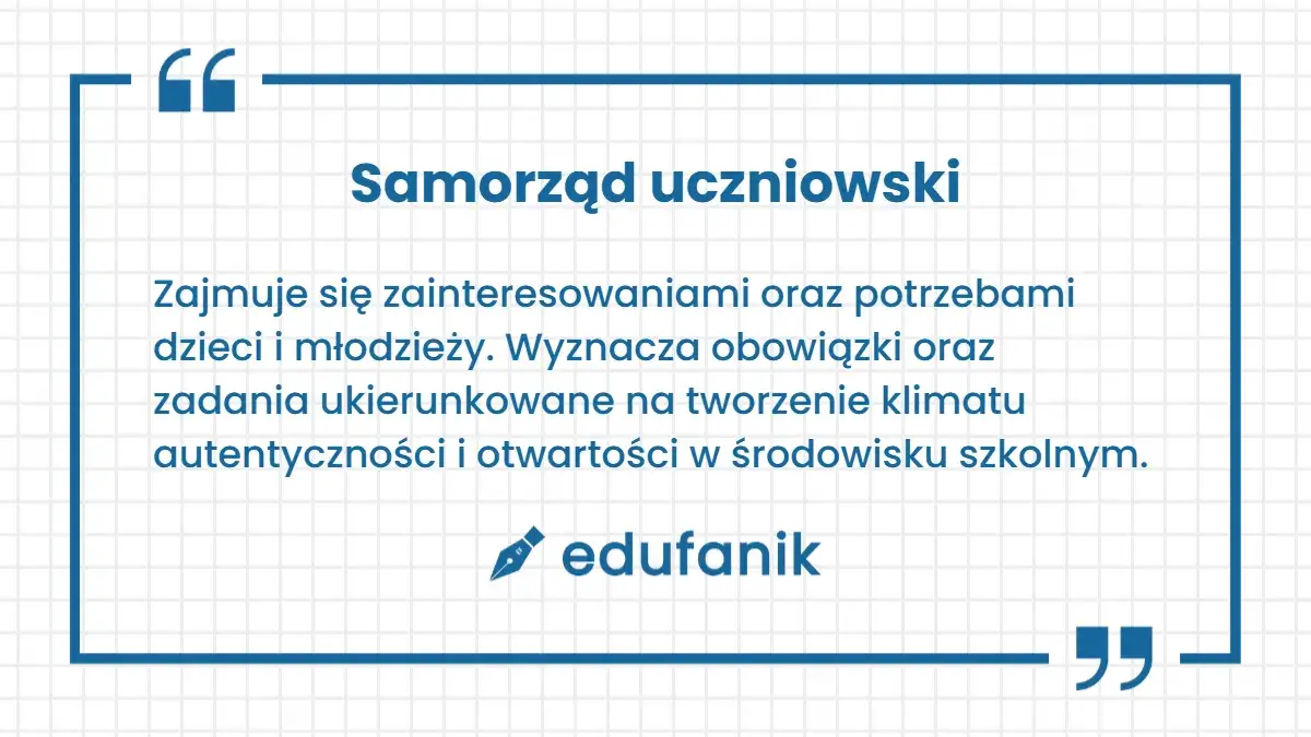 Podstawowe zadania samorządu szkolnego