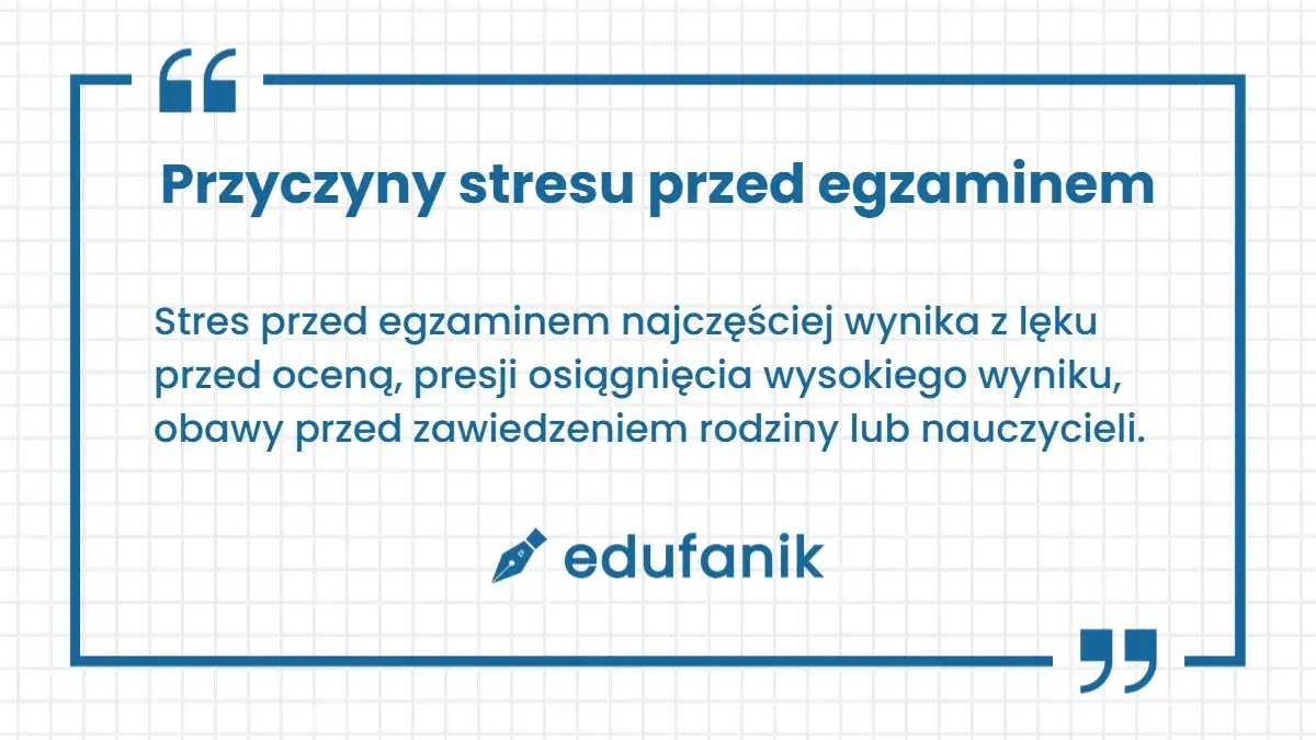 Przyczyny stresu przed egzaminem u dzieci